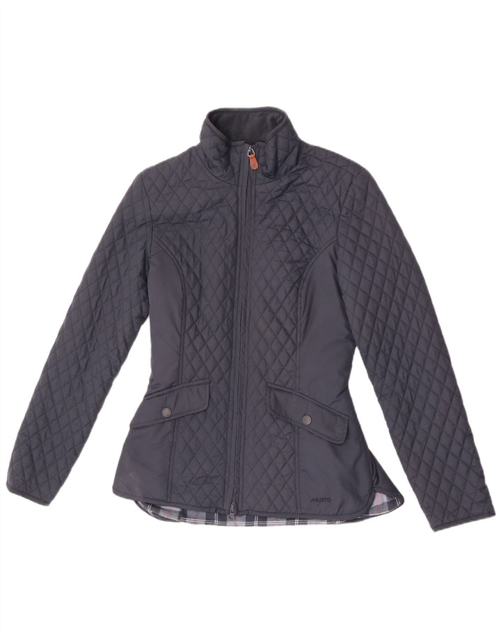 Musto Dame Quiltet Jakke UK 8 Small Navy Blue Polyester
