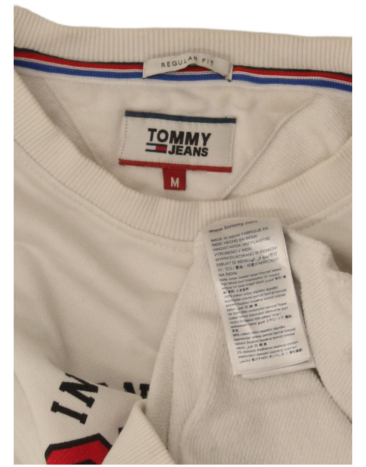 Tommy Hilfiger Herre Regular Fit Sweatshirt Jumper Medium Hvid Bomuld