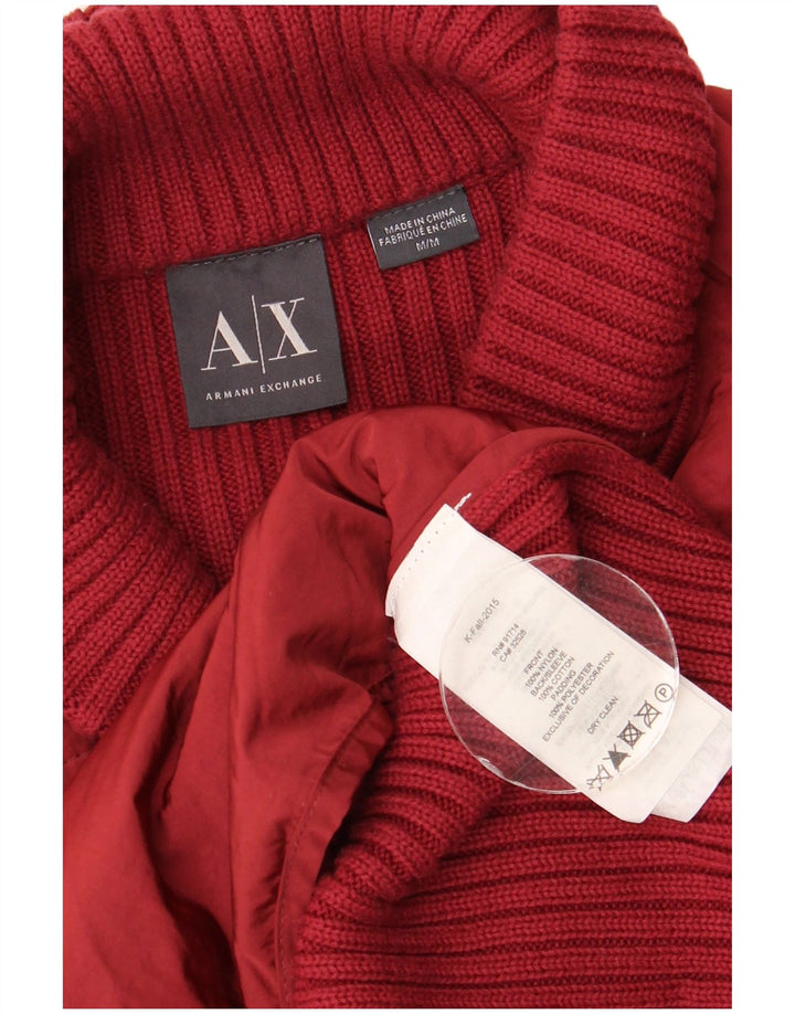 ARMANI EXCHANGE Herre cardigan sweater Medium Rød Nylon