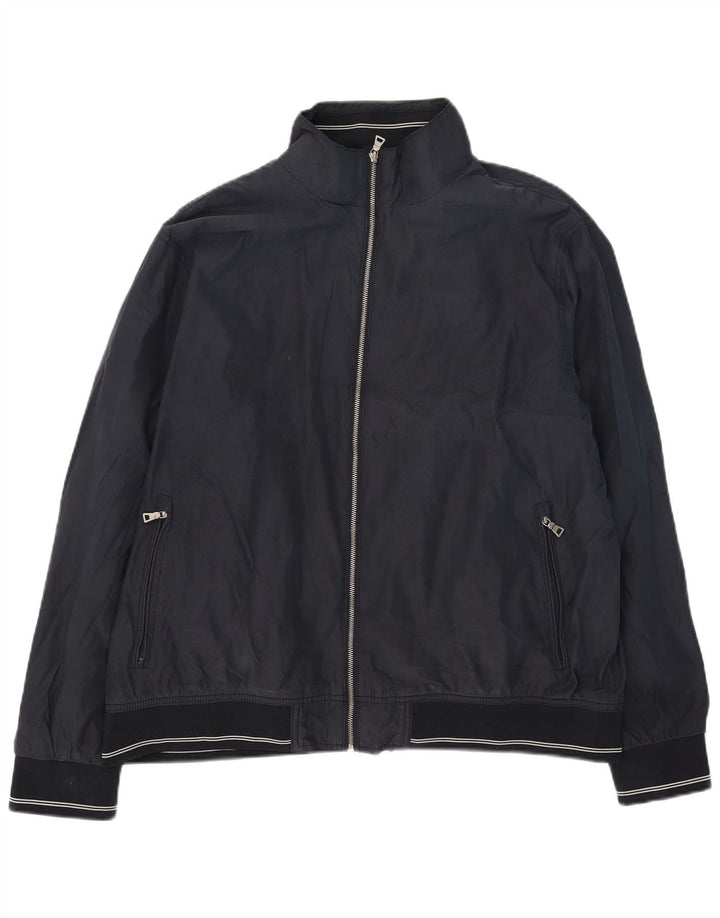 Marks & Spencer Herre Bomber Jacket UK 44 2XL Navy Blue Polyester