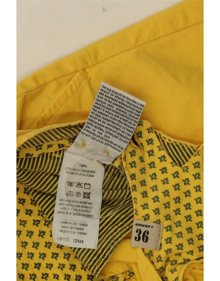 40Weft Herre Chino Shorts W36 Stor Gul Bomuld