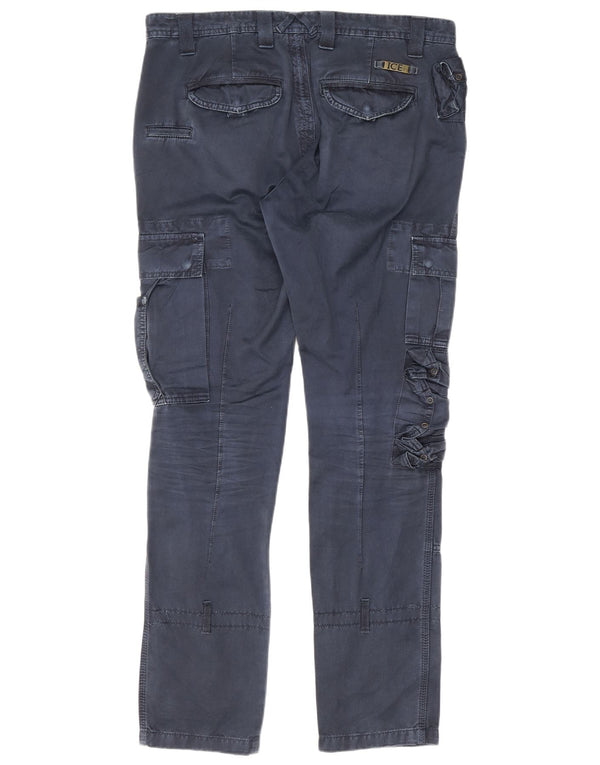 Iceberg Herre Slim Cargo Bukser IT 50 Large W34 L32 Marineblå Bomuld