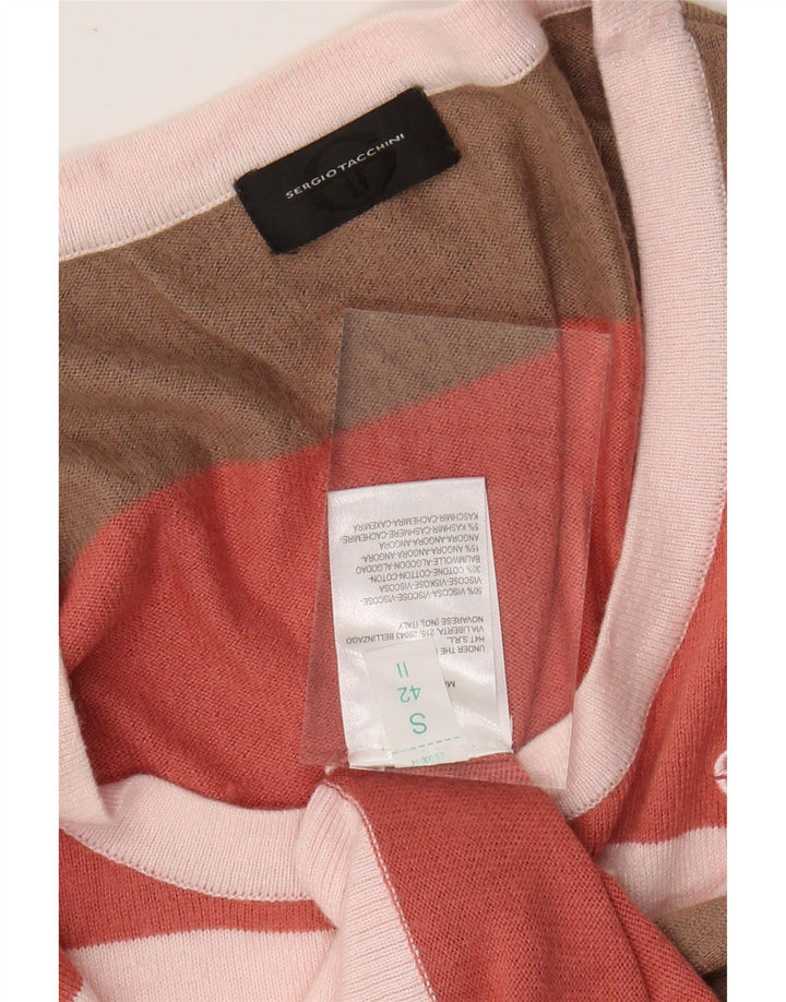 SERGIO TACCHINI Dame Boat Neck Jumper Sweater UK 10 Small Multicolored