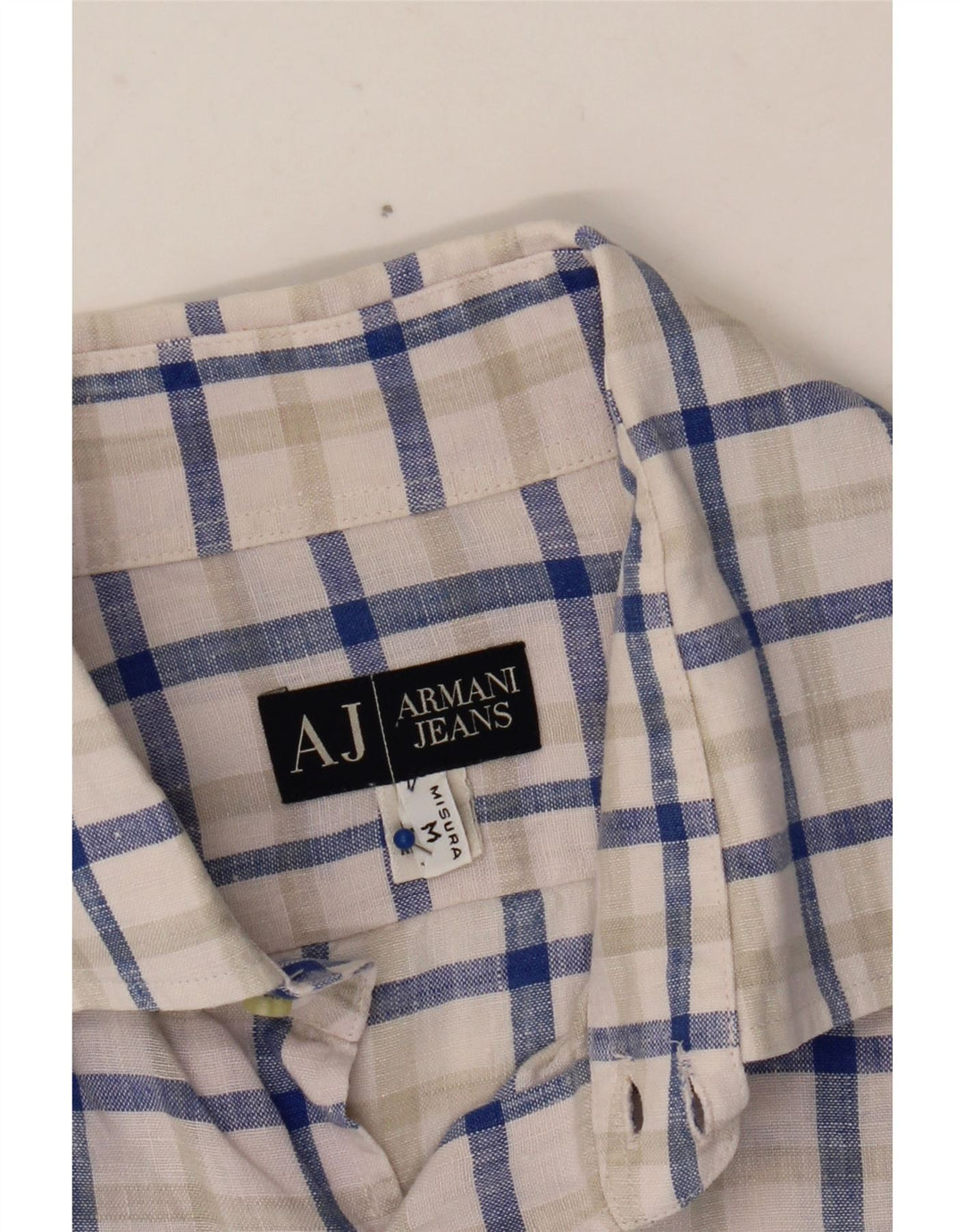 ARMANI JEANS Herreskjorte Medium Blå Ternet hør
