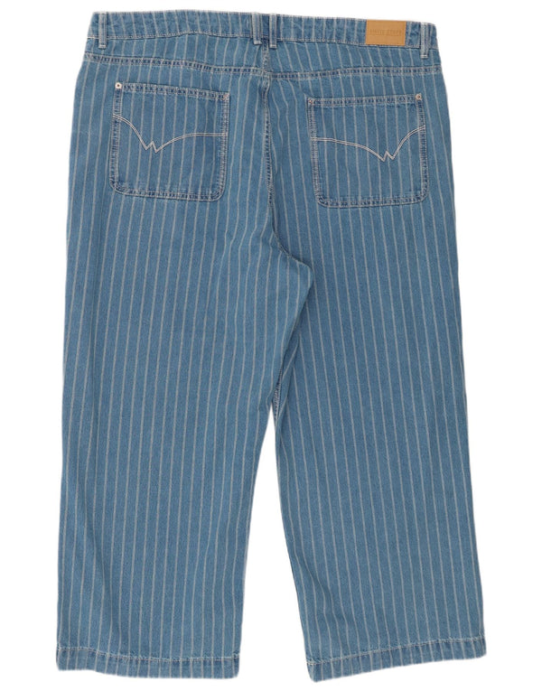 White Stuff Womens Brede Ben Cropped Trousers UK 20 2XL W42 L26 Blå Stribet