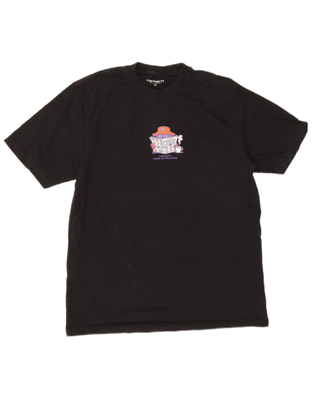 Carhartt Herre grafisk T-shirt Top Medium Sort