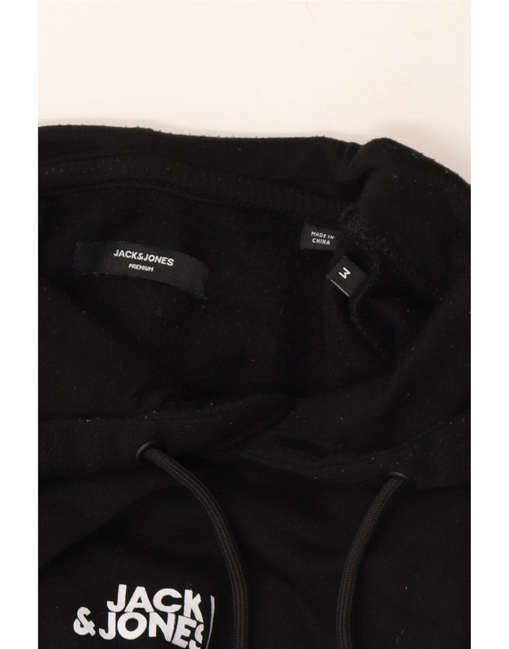 JACK & JONES Mens Hoodie Jumper Medium Black Polyester Vintage Jack & Jones and Second-Hand Jack & Jones from Messina Hembry 