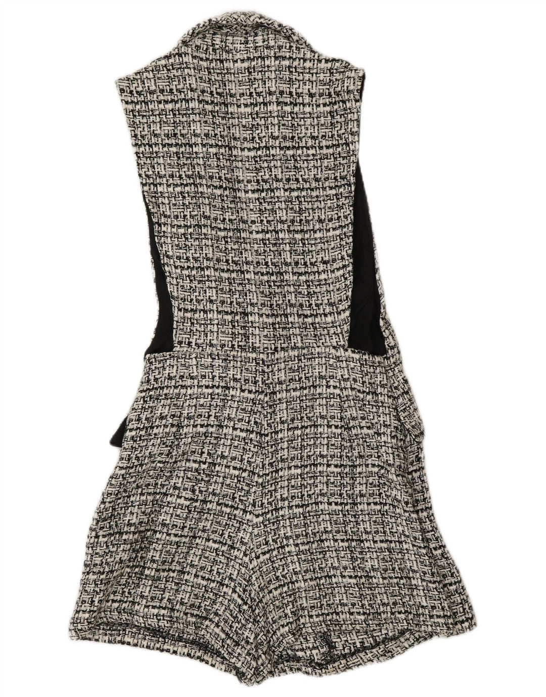 Zara Dame Ærmeløs Playsuit UK 6 XS Grå Ternet polyester