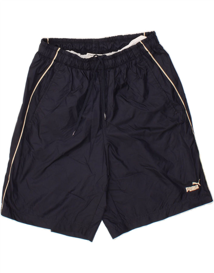 PUMA Boys Sport Shorts 13-14 Years XL Navy Blue Polyester Vintage Puma and Second-Hand Puma from Messina Hembry 