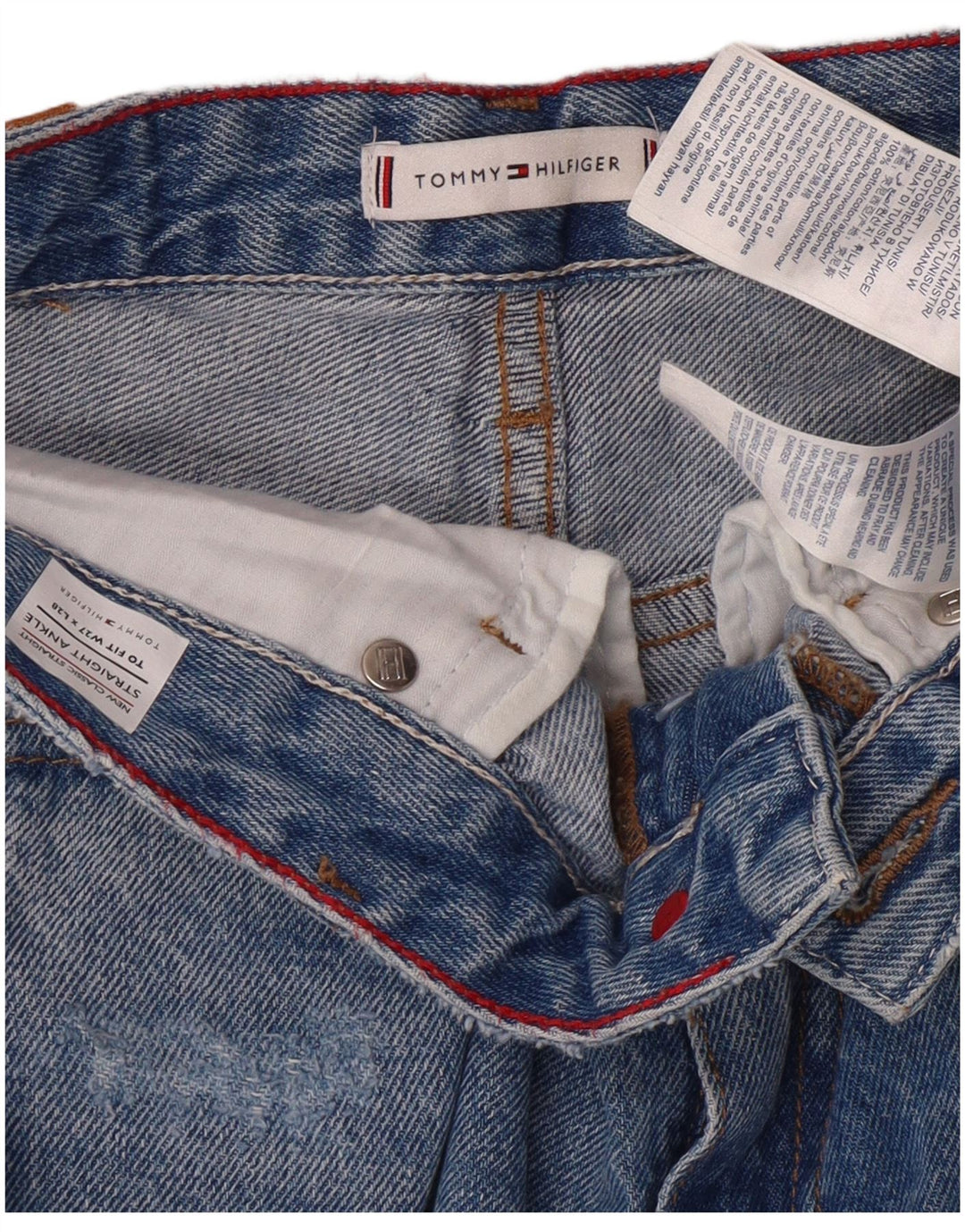 Tommy Hilfiger Dame Distressed High Waist Jeans W27 L28 Blue Classic