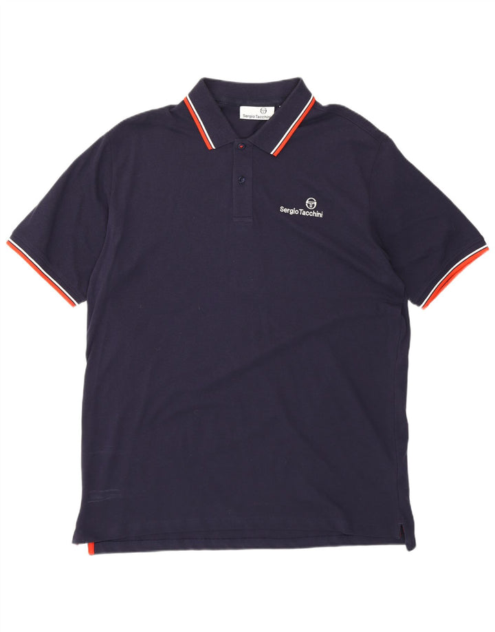 Sergio Tacchini herre poloskjorte 2XL marineblå bomuld