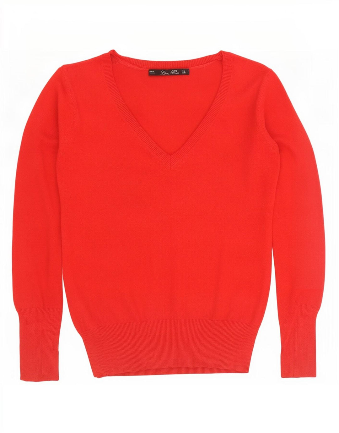 Zara Dame V-hals sweater UK 12 Medium Rød