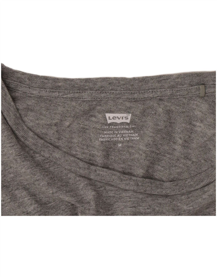 Levi's Grafisk T-shirt top til kvinder UK 14 Medium Grå Flecked