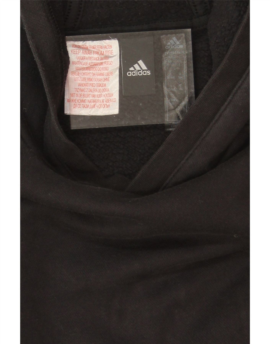 ADIDAS Boys Graphic Hoodie Jumper 13-14 Years Black Polyester Vintage Adidas and Second-Hand Adidas from Messina Hembry 