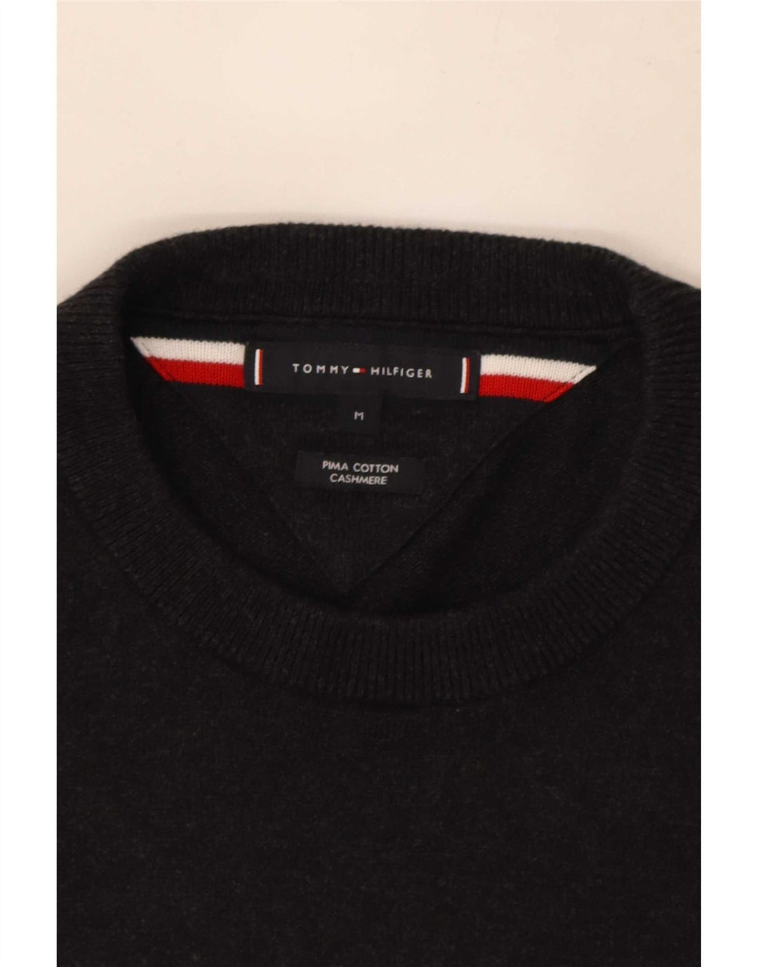 Tommy Hilfiger Herre Crew Neck Jumper Sweater Medium Grå Bomuld