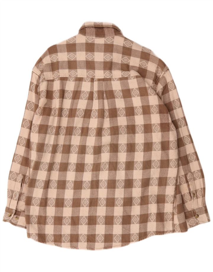 Tom Tailor Herre flannelskjorte XL brun ternet bomuld