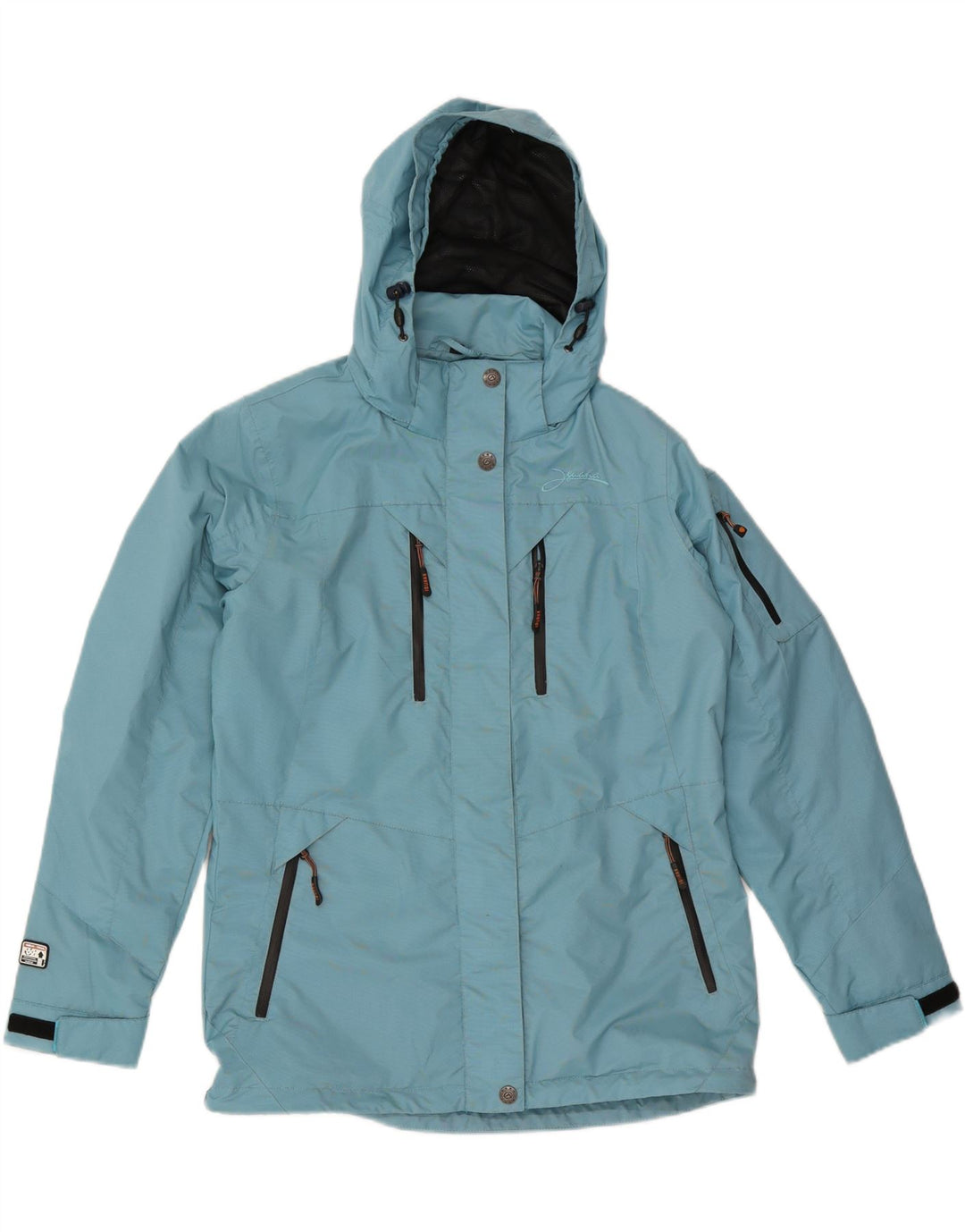 IGUANA Regnjakke med hætte til kvinder EU 40 Medium Blue Nylon