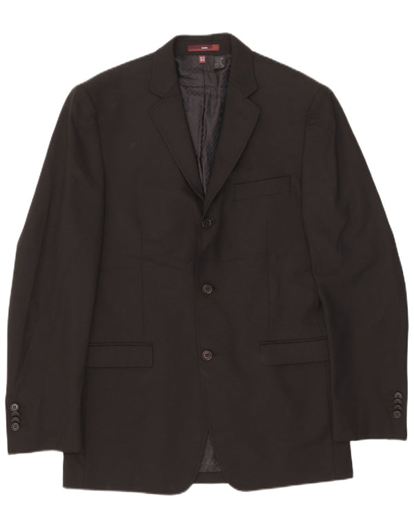 Zara Herre 3-knaps blazerjakke EU 48 Medium Sort Polyester