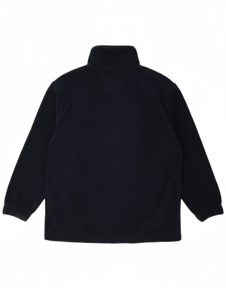 VINTAGE Mens Zip Neck Fleece Jumper XS Navy Blue Polyester