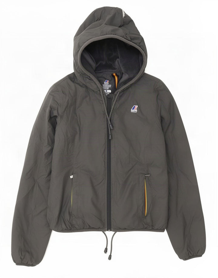 K-Way Dame Hooded Windbreaker Jacket UK 8 Small Grå Polyamid