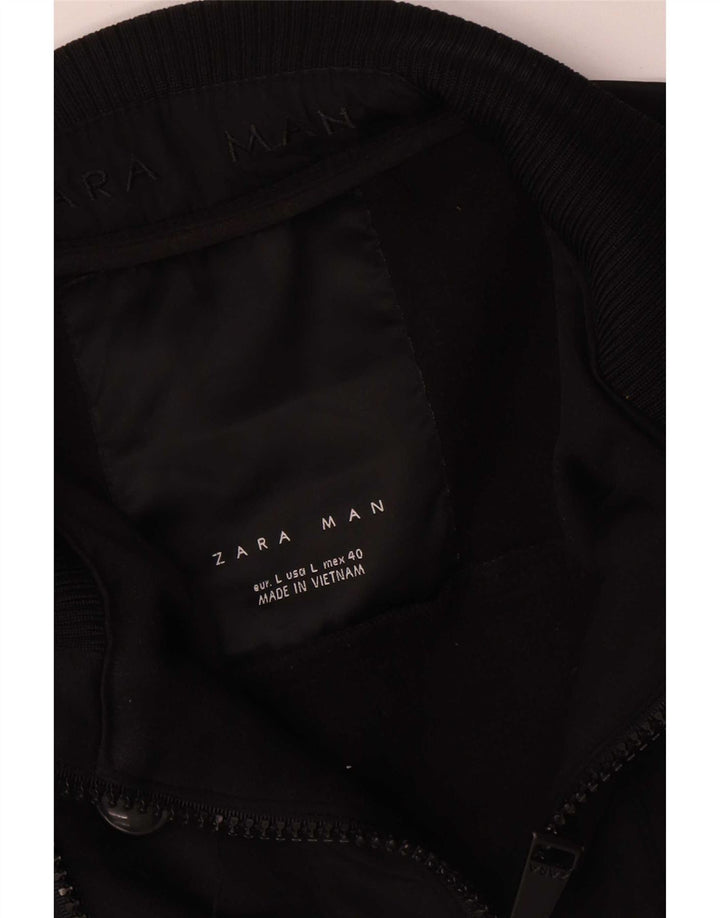 Zara Bomberjakke til mænd UK 40 Large Black Polyester