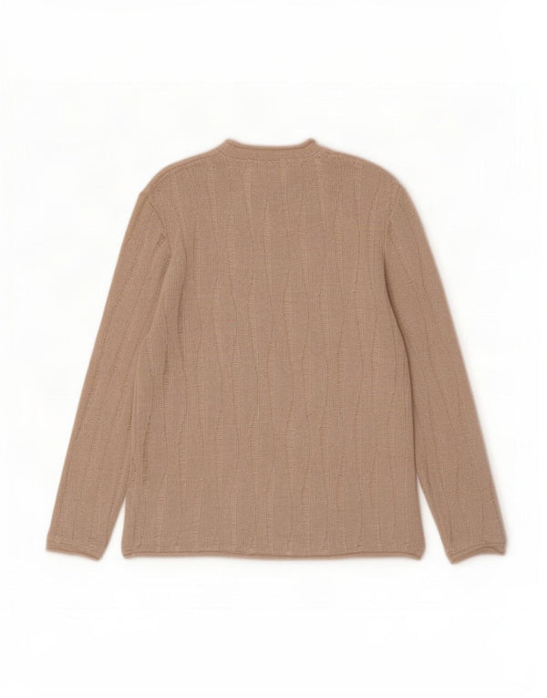 Zara Herre Turtle Neck Jumper Sweater Medium Beige Flecked Polyester