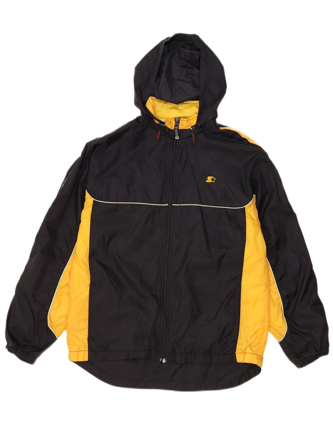 STARTER Boys Hooded Windbreaker Jacket 15-16 Years XL Black Colourblock Vintage Starter and Second-Hand Starter from Messina Hembry 