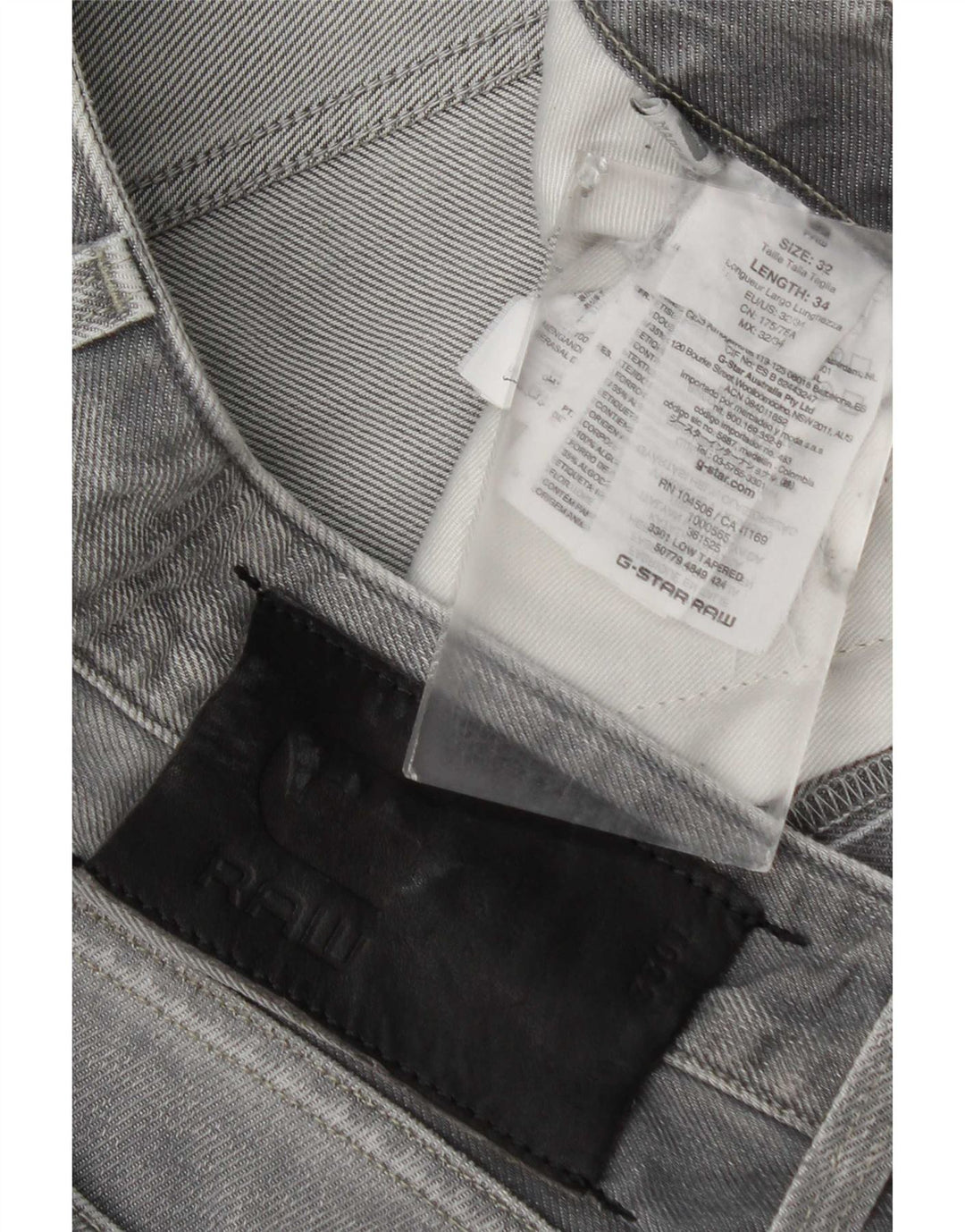 G-Star Slim Jeans til mænd W32 L34 Grå bomuld