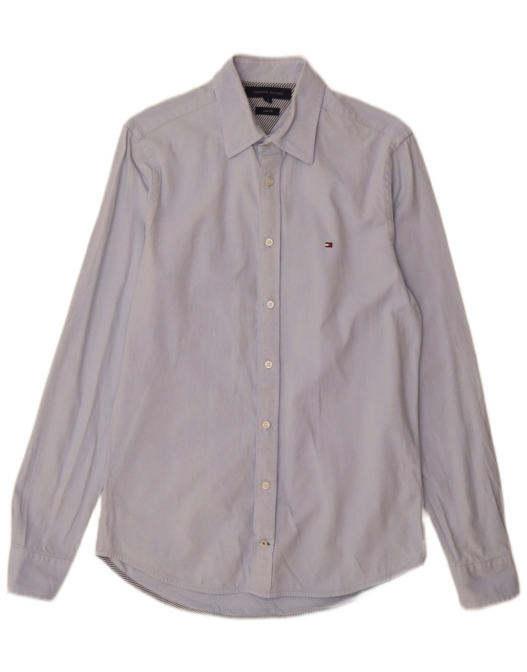 Tommy Hilfiger Herre Slim Fit skjorte lille blå bomuld