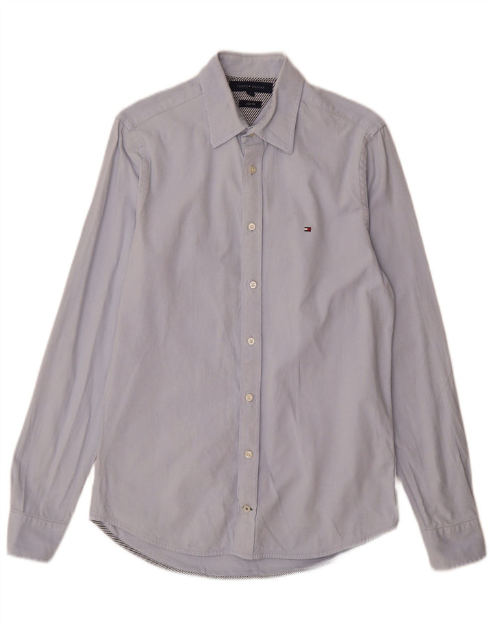 Tommy Hilfiger Herre Slim Fit skjorte lille blå bomuld