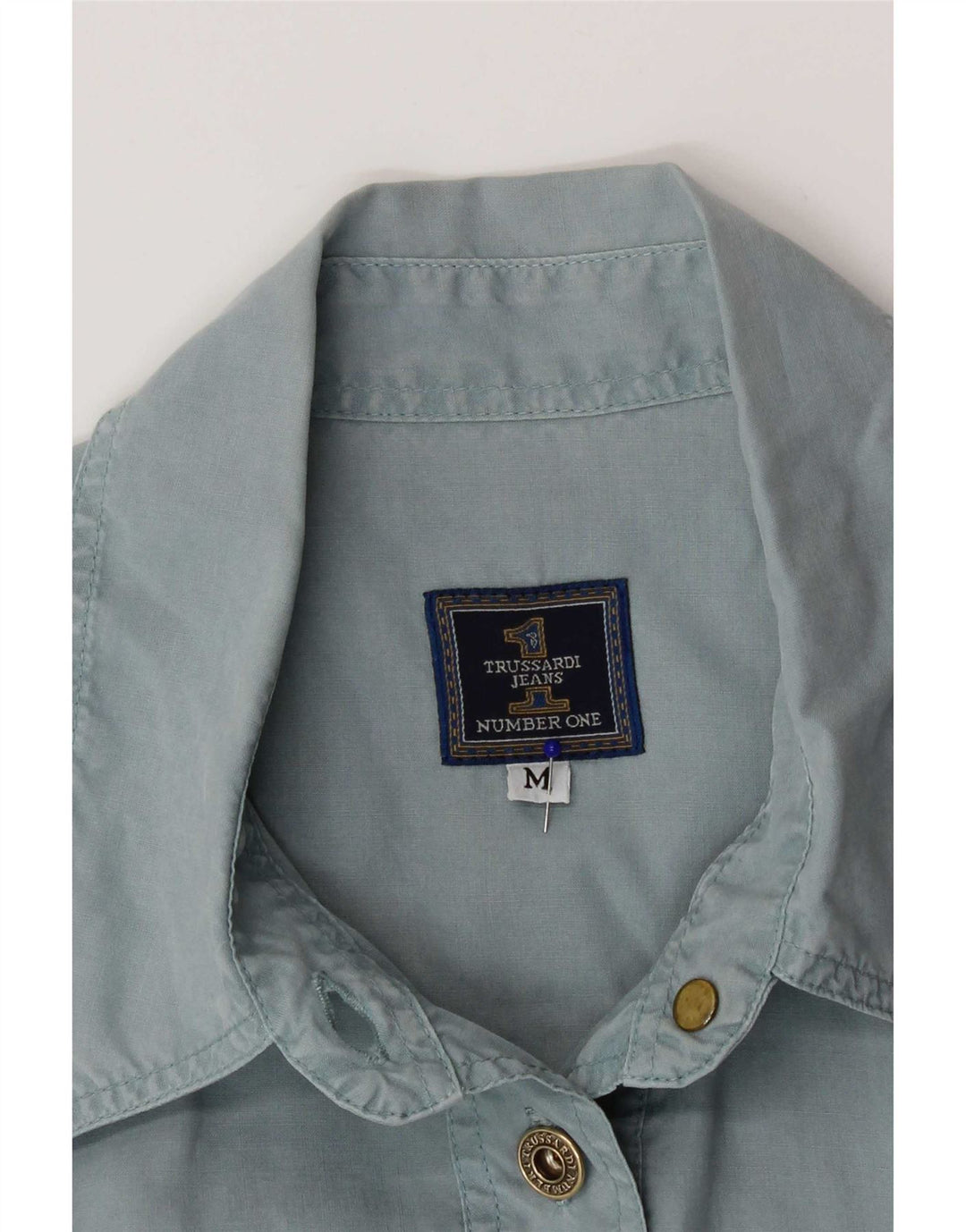 Trussardi ærmeløs skjorte til kvinder UK 14 Medium Blue