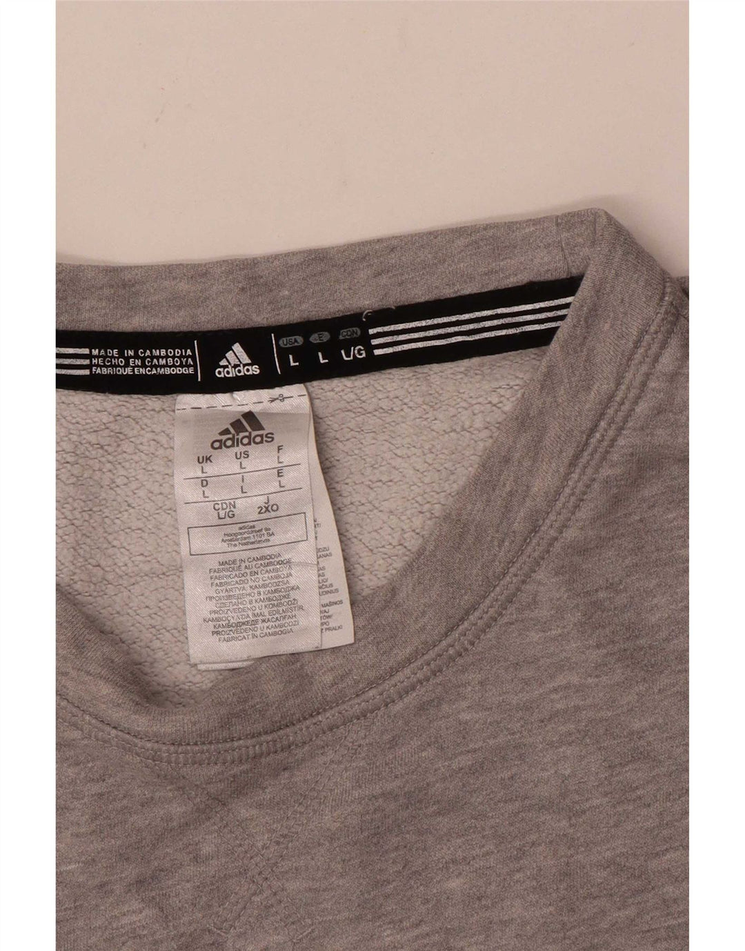 Adidas grafisk sweatshirt til mænd, stor grå bomuld