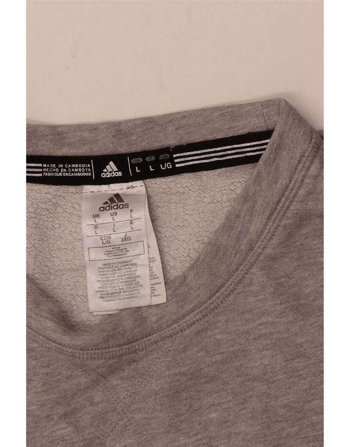 Adidas grafisk sweatshirt til mænd, stor grå bomuld