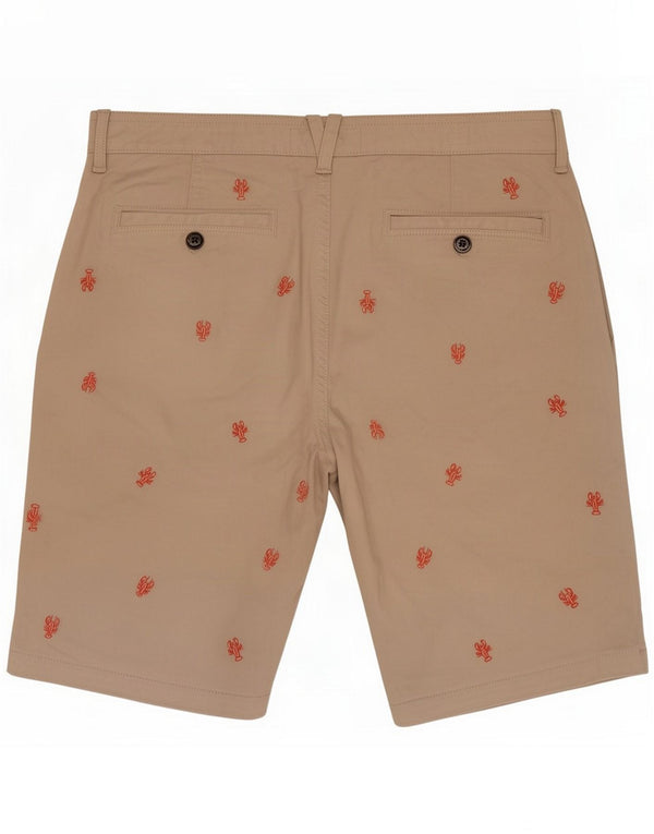 Fat Face Herre Abstrakt mønster Chino Shorts Medium W32 Beige Plettet Bomuld