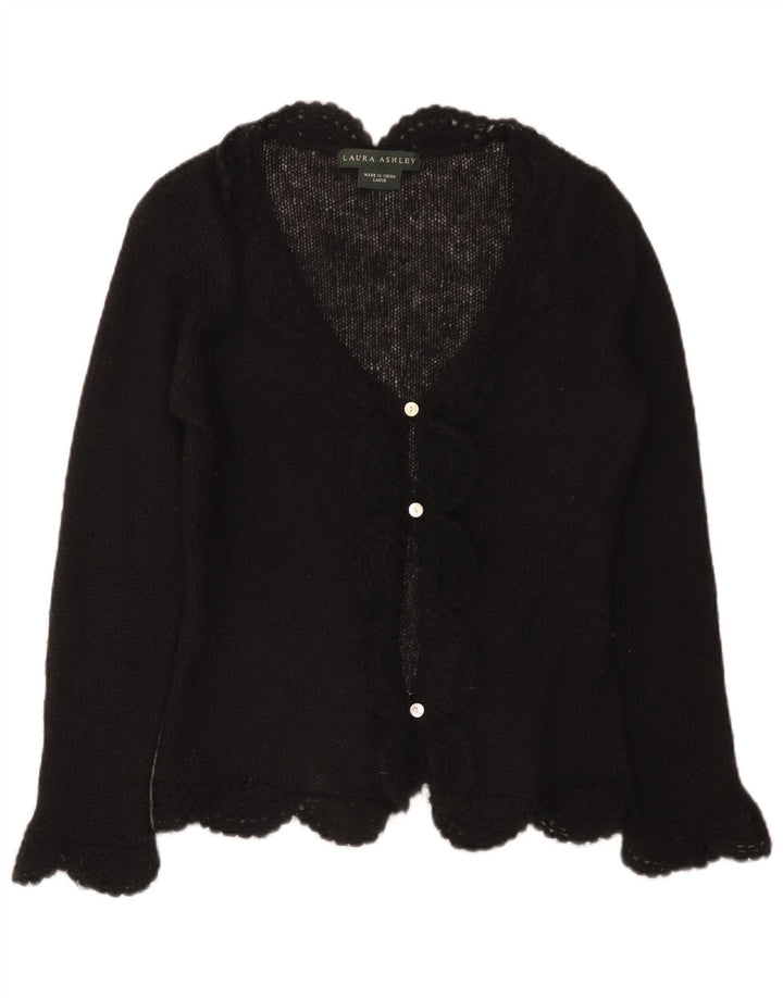 Laura Ashley Dame Cardigan Sweater UK 14 Large Black