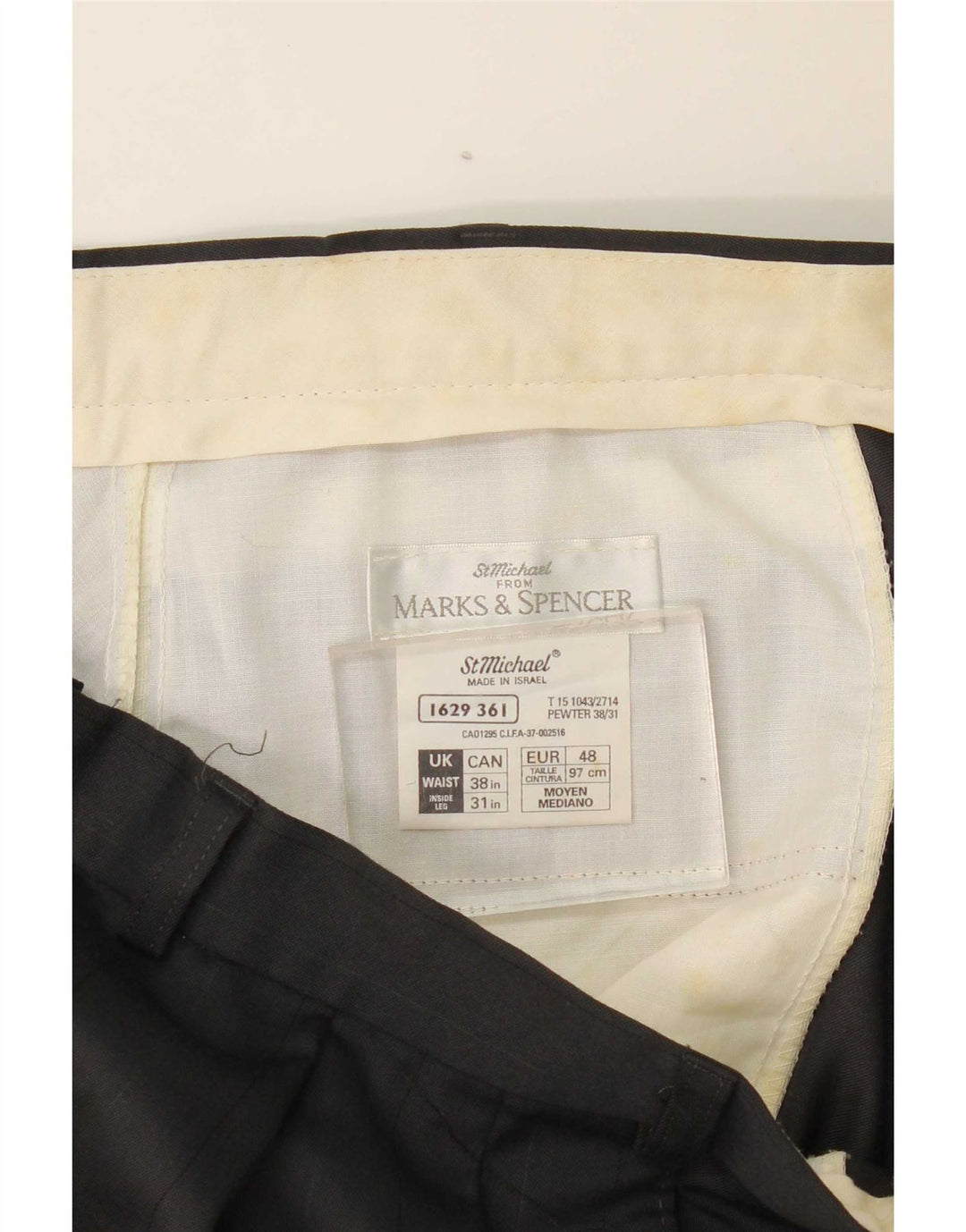 Marks & Spencer Herre Pegged Suit Bukser W38 L31 Sort Polyester