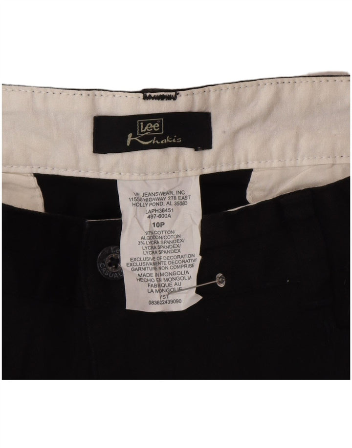 Lee Kvinder Khakis Casual Shorts US 10 Large W32 Black Bomuld