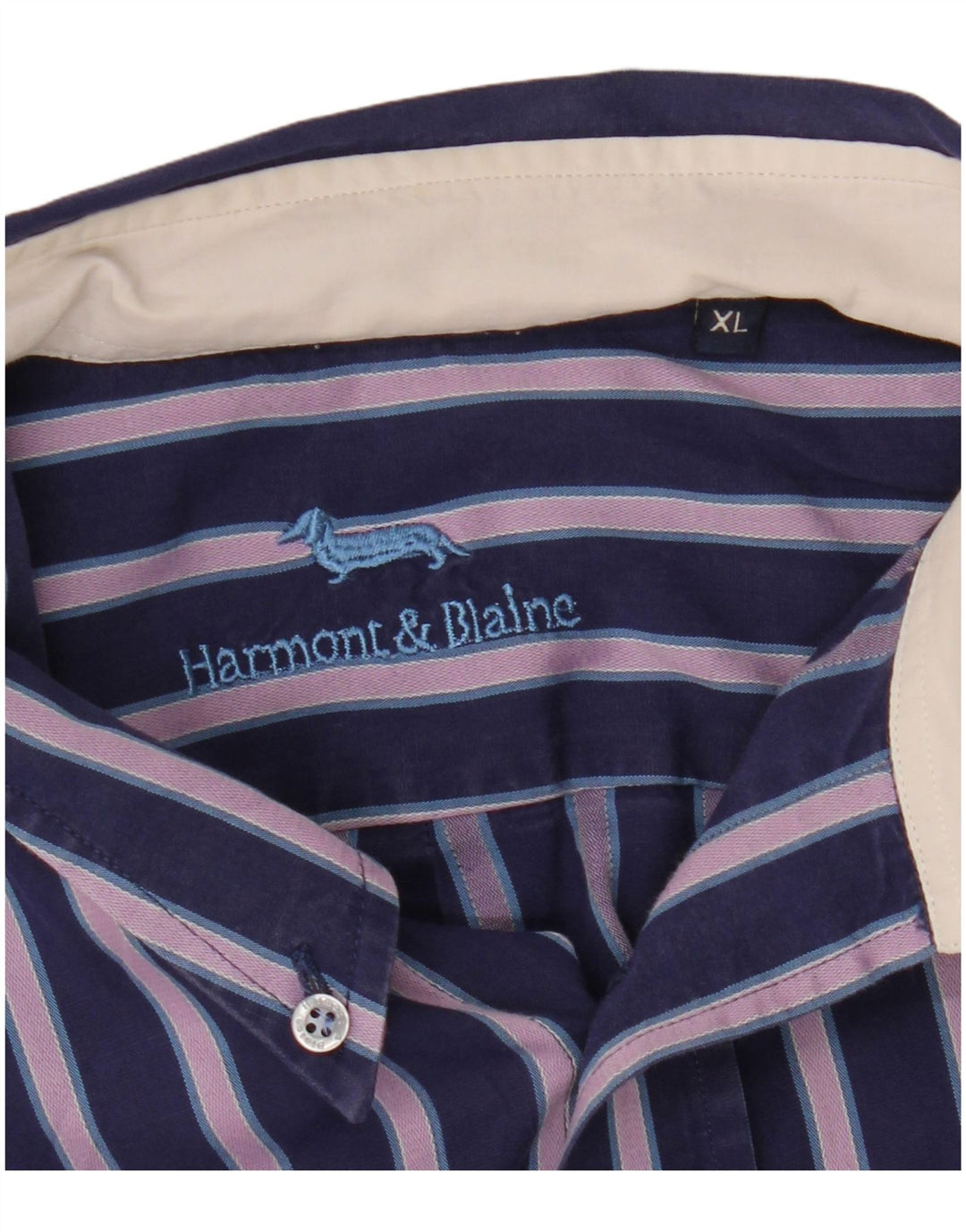 Harmont & Blaine herreskjorte XL marineblå stribet