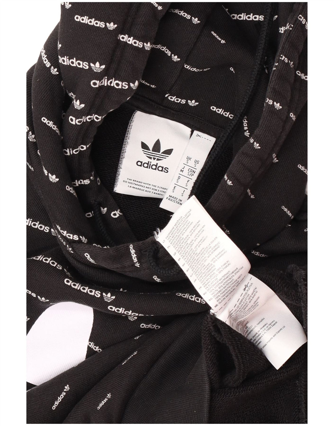 Adidas Grafisk hættetrøje til mænd, lille sort bomuld