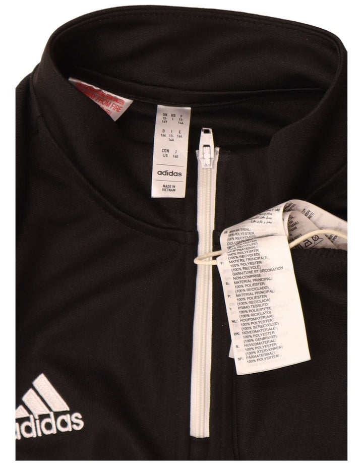 Adidas Boys Aeroready Zip Neck Pullover Træningsdragt Top 13-14 år Sort