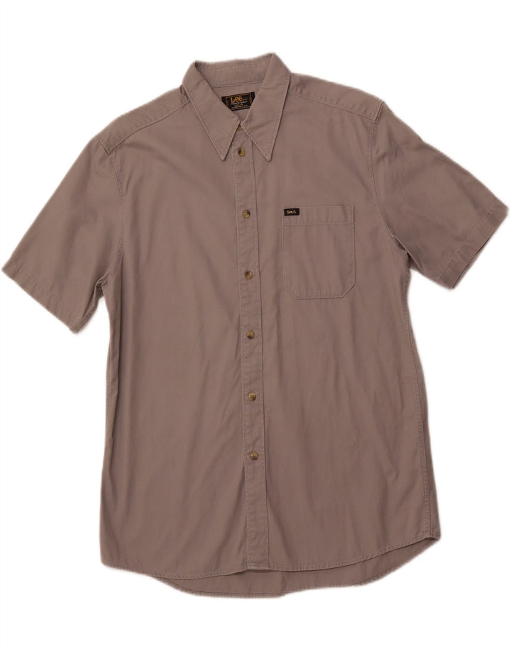 LEE Mens Short Sleeve Shirt Medium Grey Cotton