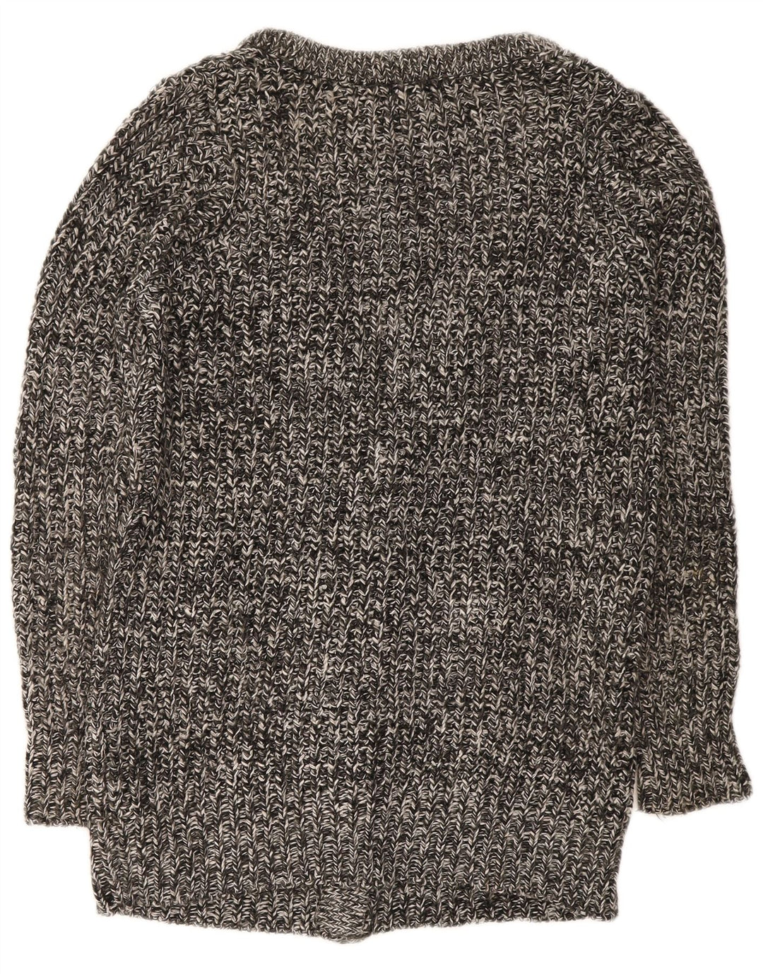 Zara Womens Longline Cardigan Sweater UK 14 Medium Grey Flecked Acryl