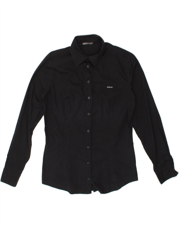 GEOX Womens Shirt UK 12 Medium Black Cotton Vintage Geox and Second-Hand Geox from Messina Hembry 
