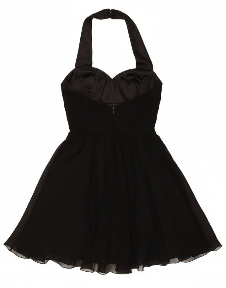 JOVANI Womens Halter Swing Dress US 4 Small Black Silk