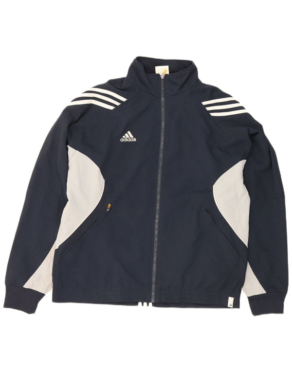 Adidas Mens Tracksuit Top Jacket UK 40/42 Medium Navy Blue Colourblock