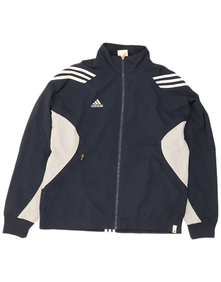 Adidas Træningsdragt til mænd Topjakke UK 40/42 Medium Navy Blue Colourblock