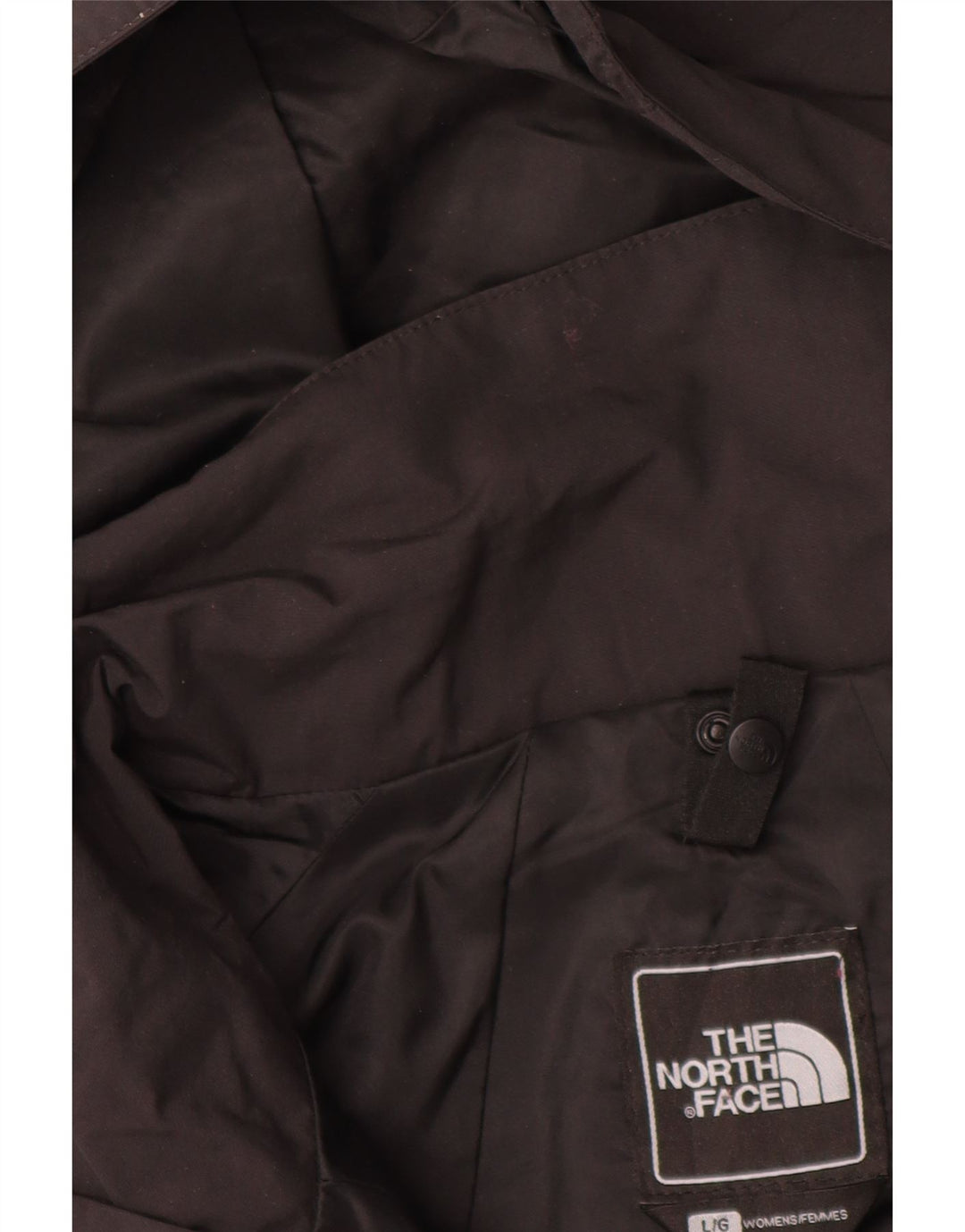 THE NORTH FACE Dame Hyvent Regnjakke med hætte UK 16 Stor sort nylon