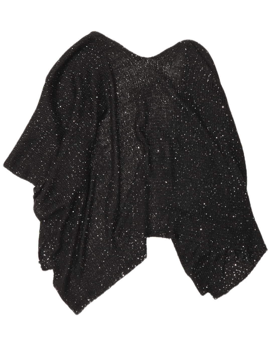 Marks & Spencer Dame Poncho Jumper One Size Sort Flecked Acryl