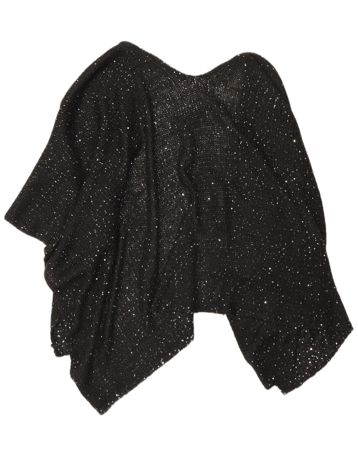 Marks & Spencer Dame Poncho Jumper One Size Sort Flecked Acryl