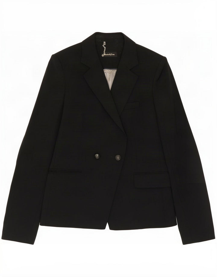 Massimo Dutti Dame Dobbeltradet Blazer Jacket EU 36 XS Black Acetate